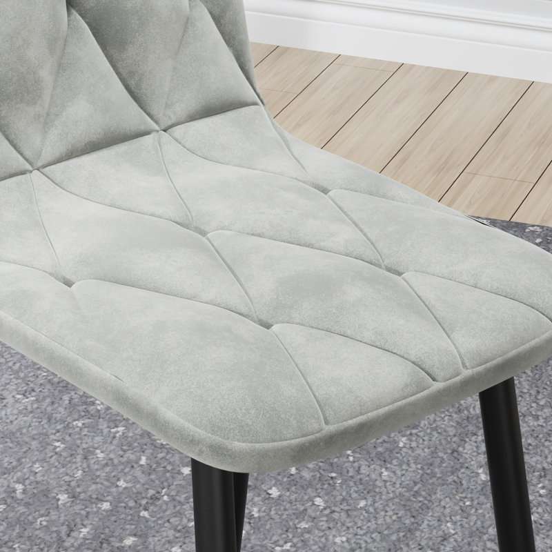Ensemble de 4 chaises de salle à manger, chaises de salle à manger de cuisine moderne, siège rembourré en velours et pieds en métal robustes