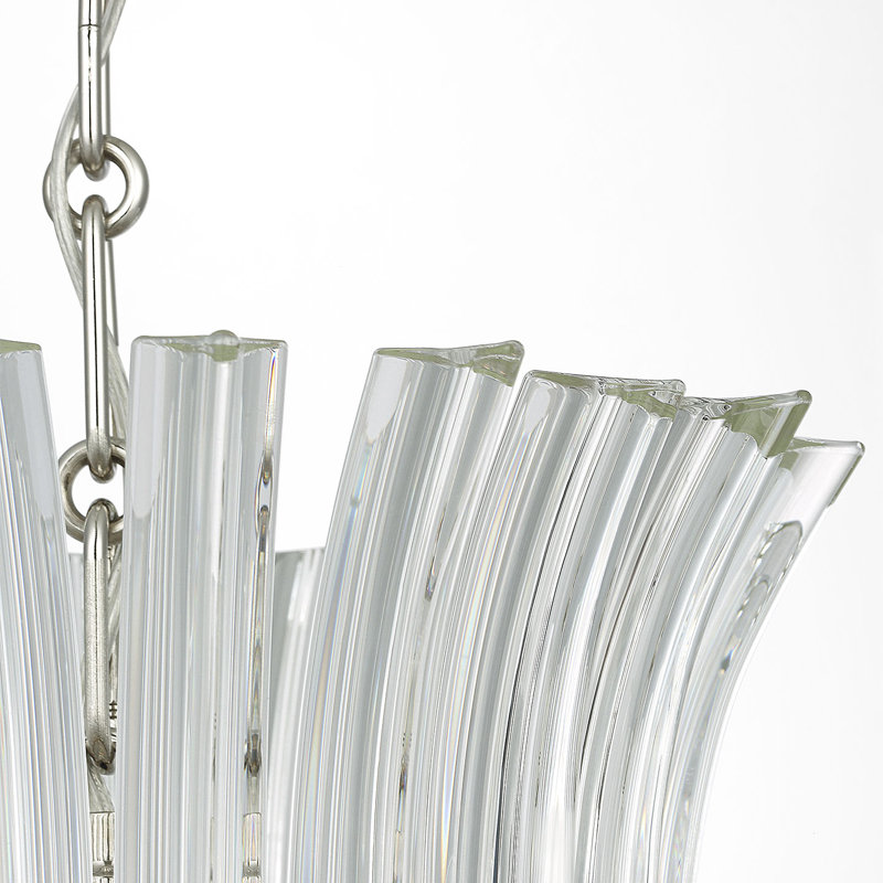 AERIN Rhine 12" Pendant with Crystal, Polished Nickel
