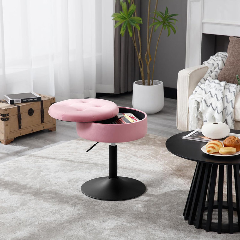 Lieven Adjustable Height Ergonomic Lab Stool, Pink