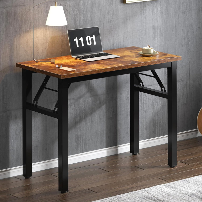 Small Computer Desk 31.5 Inches Folding Table No Assembly Sturdy Small Writing Desk Folding Desk For Small Spaces