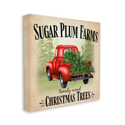 " Holiday Red Truck Sugar Plum Farms Sign " by Sheri Hart