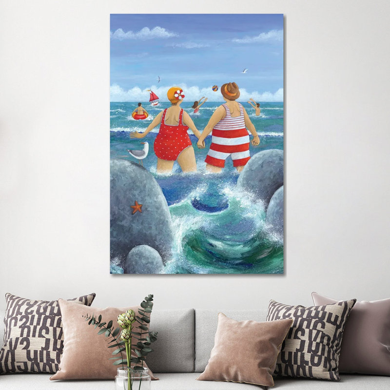 I Do Like To Be Beside The Seaside by Peter Adderley - Wrapped Canvas Print, 152.5 cm H x 101.5 cm W