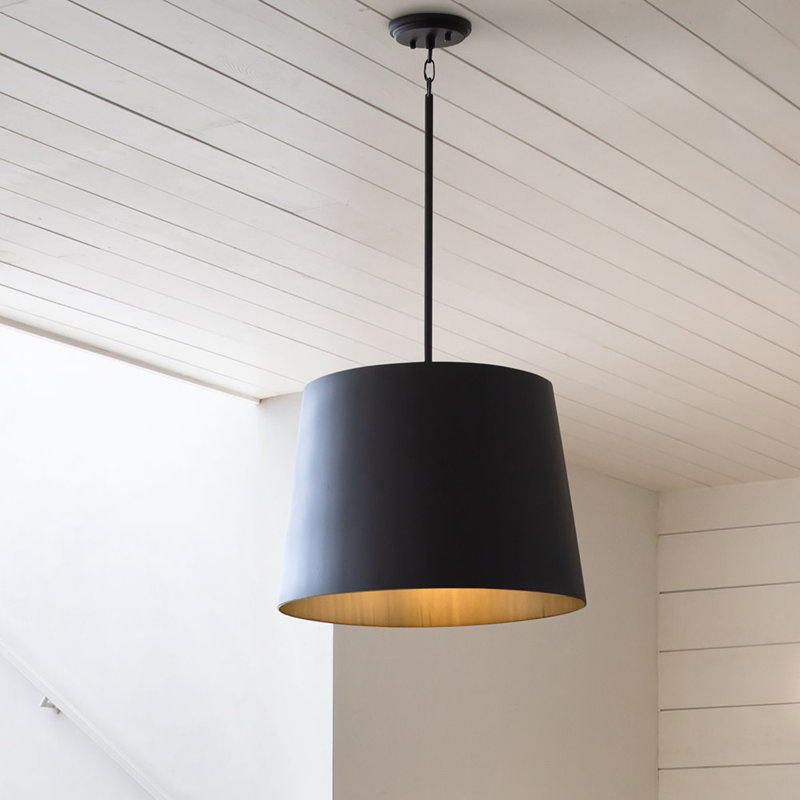 Alder 1 -Bulb 15.25" H Outdoor Pendant, Black