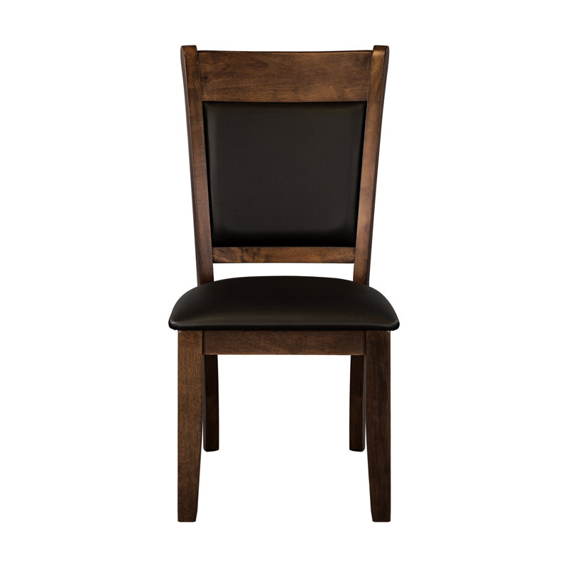 Chaises brun rustique d'une capacité de 250 lb, dossier rembourré pour le côté en bois de la salle à manger 2 pièces, hauteur 19 po, finition