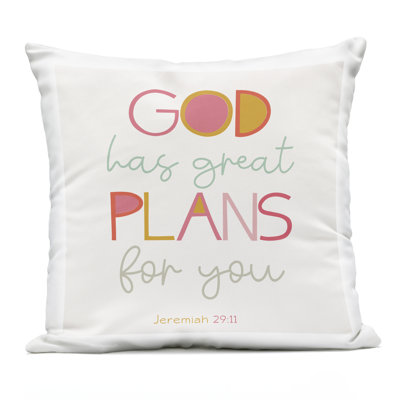 God's Plans For You Outdoor Printed Pillow, design by SD Graphics Studio, 18 x 7 x 18