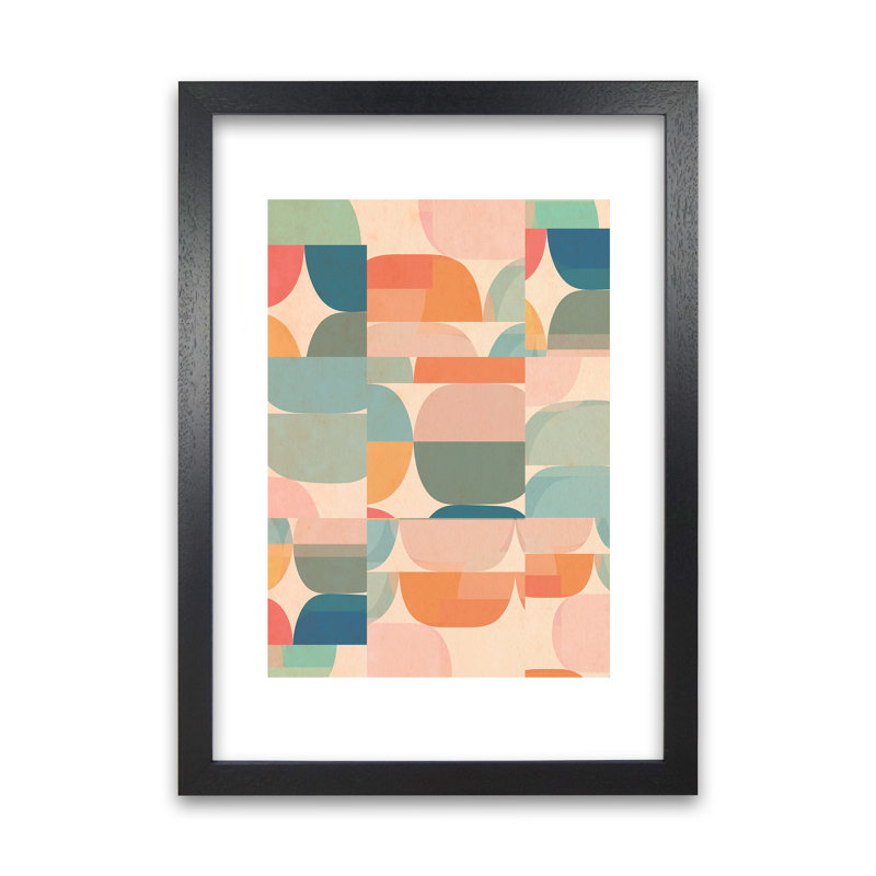 Abstract Pastel A - Print, 42cm H x 30cm W x 3cm D, Black Frame