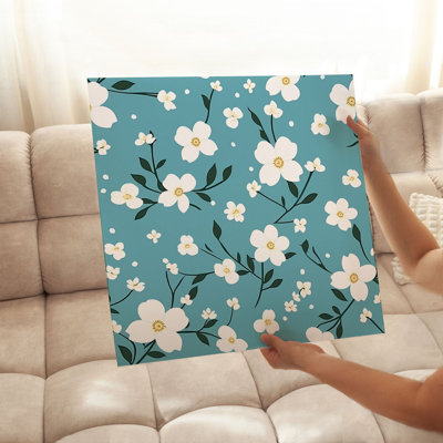 Floral Jasmine Flowers Pattern VI Modern Unframed Art Print