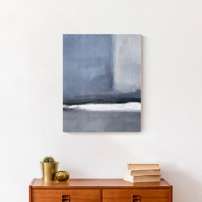 Reproduction d’art sur toile tendue, gris et bleu