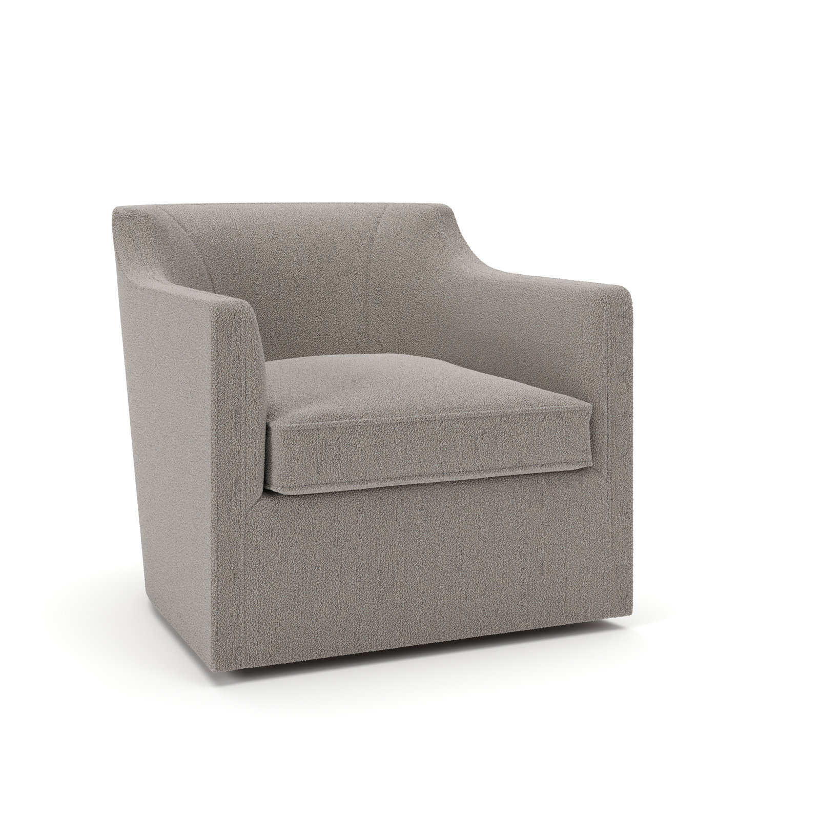 Marietta Upholstered Swivel Armchair, Apollo Pebble Boucle