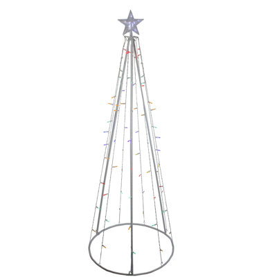 Décoration de Noël d'extérieur en forme de cône de 6 pi à lumières DEL multicolores