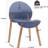 Grey Blue 4 - Chair Indoor With Red Oak Legs And Industrial Grade Pp Seat, Waterproof Scratch Proof Polypropylene Construction, Floor Soft Protective Pads, Body Adaptive Comfortable Seating, For-144145571