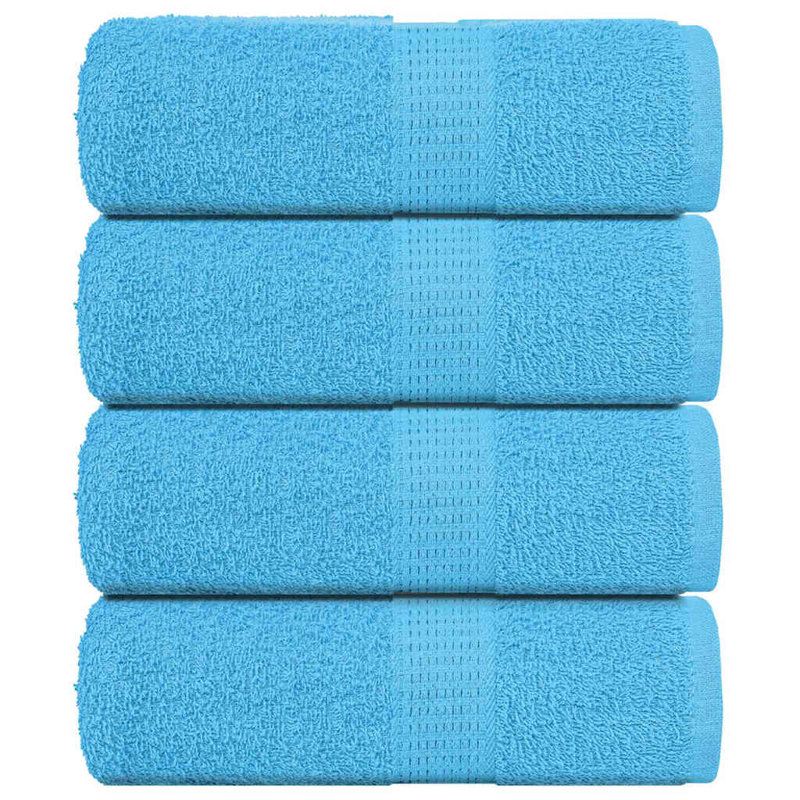 Sawiki 100% Cotton Bath Towels, Turquoise, Hand Towel - 4 Pack