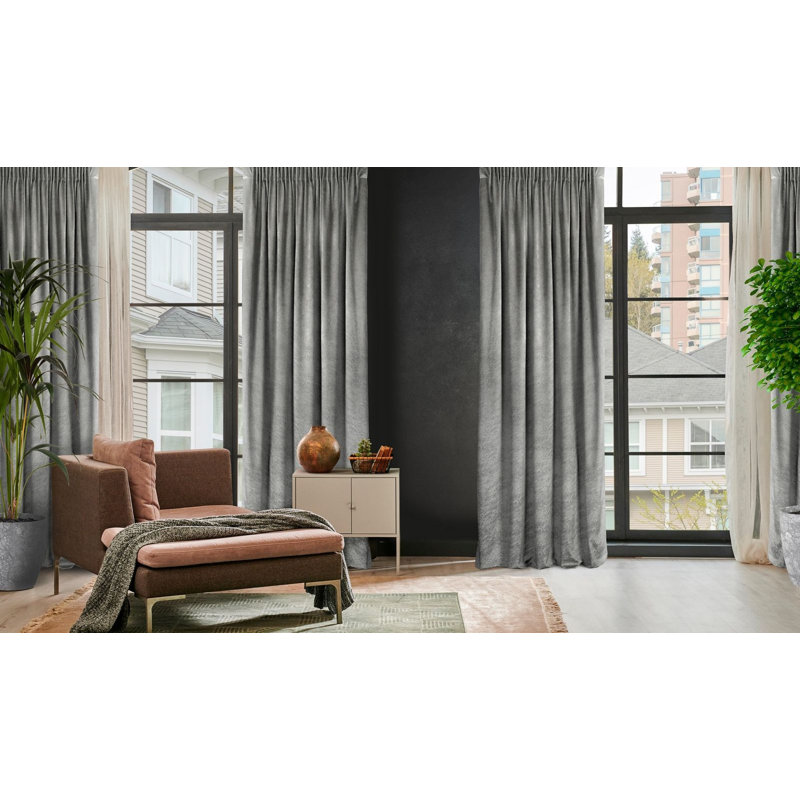 Adaelyn Blackout Curtains Single Panel, Grey