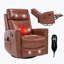 Fauteuil inclinable manuel pivotant en cuir avec massage thermique-2122972142