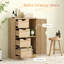 Armoire de rangement compacte avec 4 tiroirs et armoire fermée, panneau de particules robuste