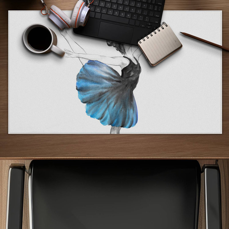 Small blue ballerina - 14.00"x24.25" Desk mat