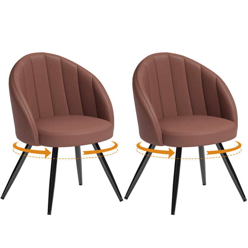 41cm H Upholstered Upholstered Back Armchair, Brown, 2