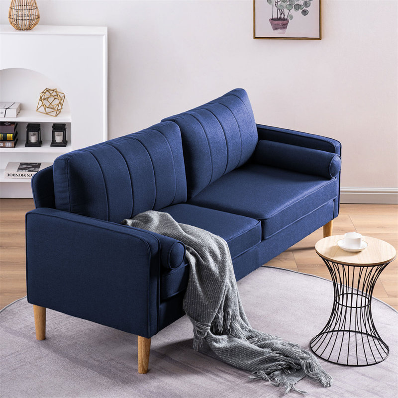 Gregoris Upholstered 74.8'' Loveseat, Blue