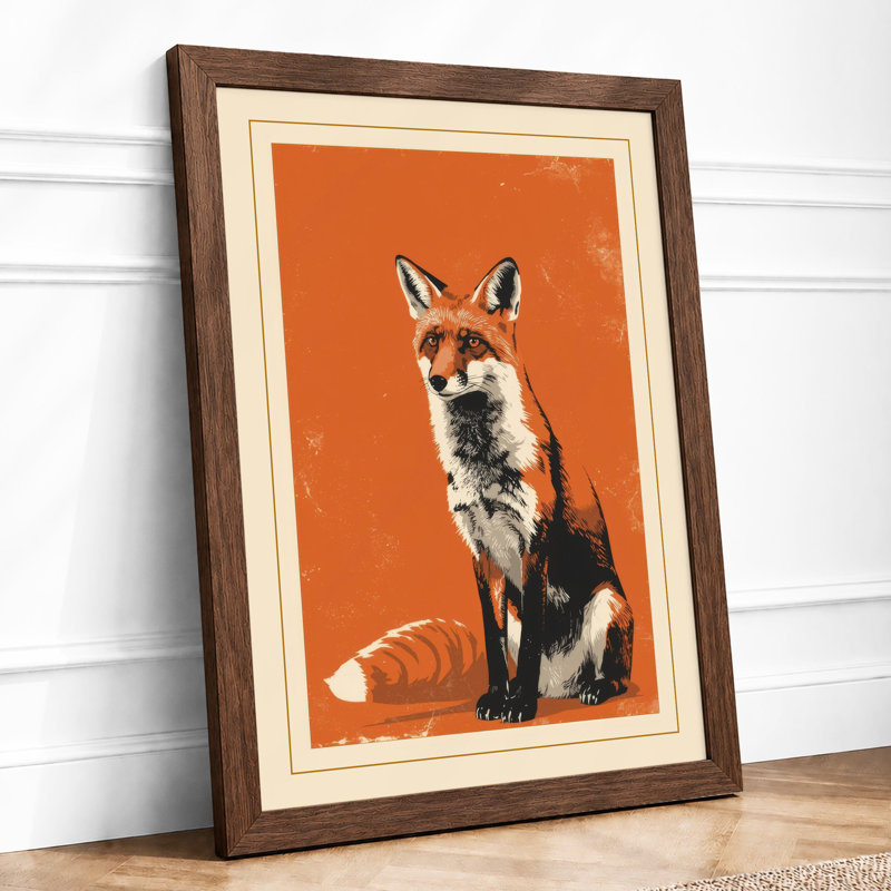 Portrait of the Fox Rustic - Framed Print, A1 - 84.1 x 59.4 cm, Walnut