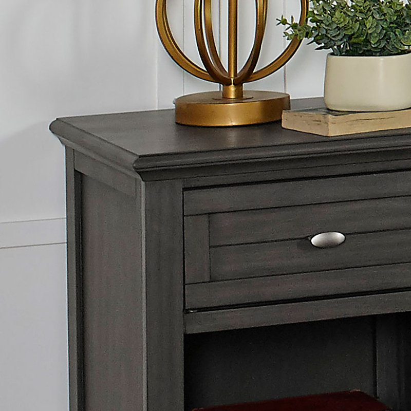 Table de chevet 2 tiroirs Brogan en gris