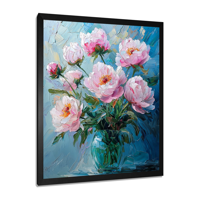 Isaac - art mural floral, Noir, noir, noir, noir, H 20 po x l 12 po, Reproduction encadrée sans passe-partout