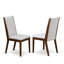 L'ensemble de mobilier de salle à manger 9 pièces comprend une table rectangulaire en bois avec rallonge amovible et 8 chaises rembourrées en tissu de lin gris, noyer antique-1026413964-1026413952-1026413956