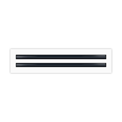 BUILDMART - 18" 2 Slot Linear Slot Diffuser - Double Slot - White Decorative Air Vent - Modern Vent / Size: 2" H x 3.5" W x 18" L