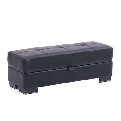  Legacy Faux Leather Ottoman with Storage, Firm Seat Cushion