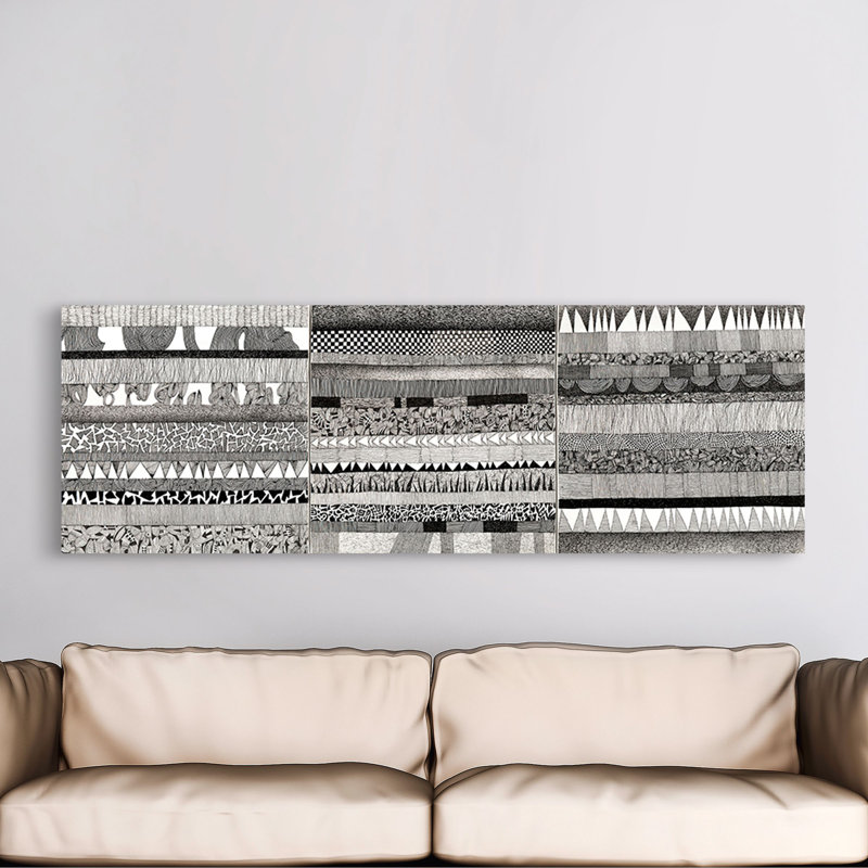 Abstract Partitura IV by Vittorio Teruzzi - No Frame Print on Canvas, 35cm H x 100cm W x 4cm D