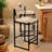 Sansoucy Of 2 Bar Stools Paper Rope Weave Dining Chairs And Metal Frame-342332492