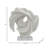 Modern Abstract Swirl Resin Sculpture Object with Glass Base for Home Decor - Decorative Accent for Living Room Decoration - 15", White & Clear