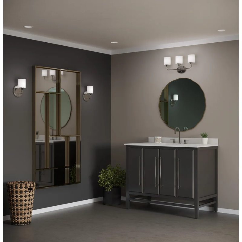 Éclairage de meuble-lavabo en chrome poli 3 lumières Feissal