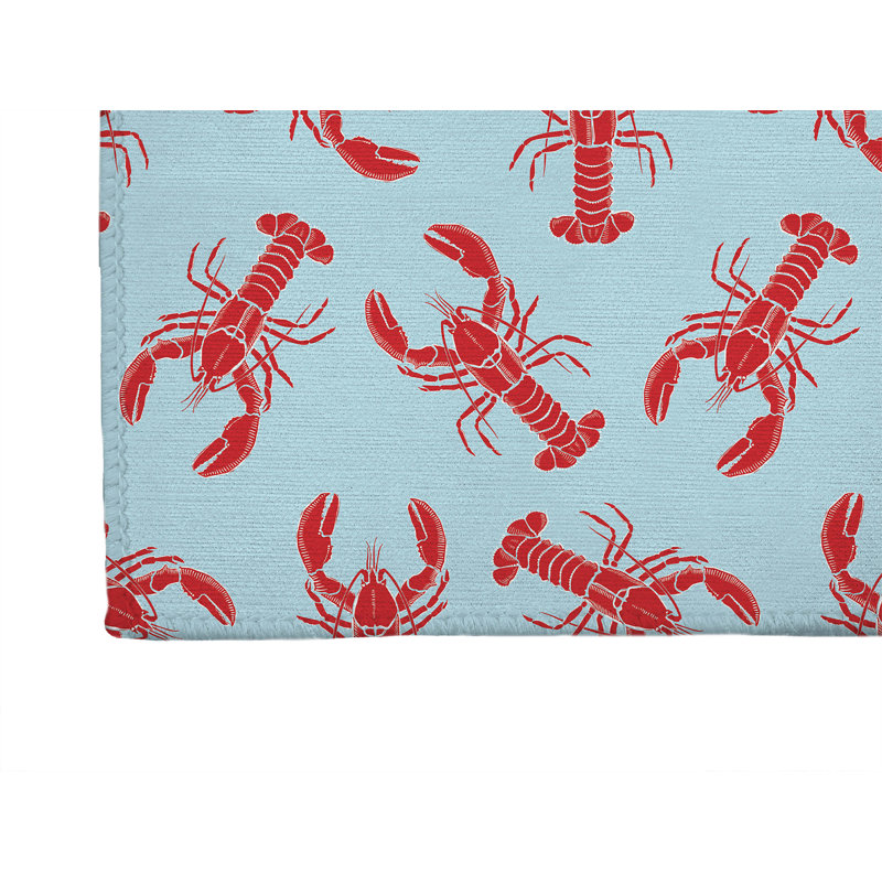 Tapis de bureau léger antidérapant Lobster, Bleu, L 36 po x P 24 po