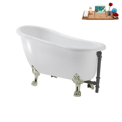 53.1'' x 25.6'' Freestanding Soaking Acrylic Bathtub