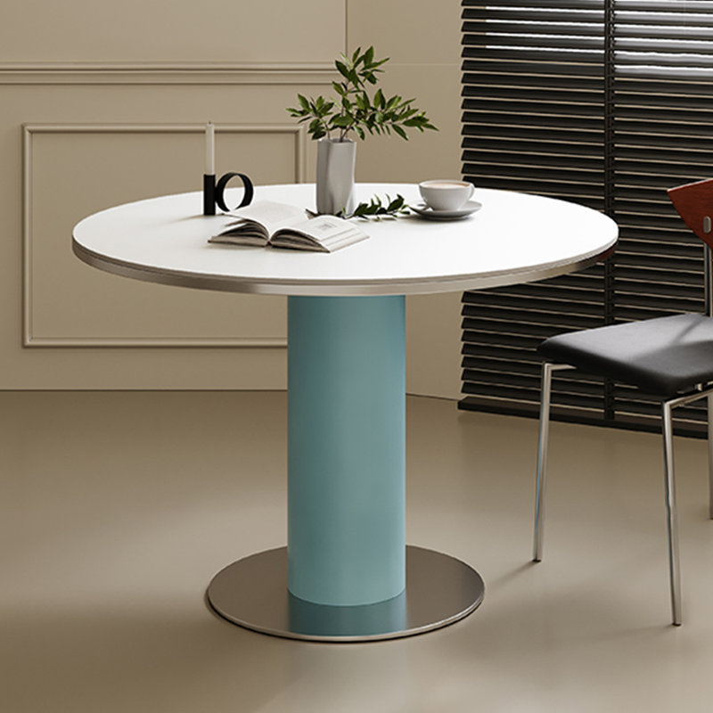 Table de salle à manger blanche, H 29,53 po x L 43,31 po x l 43,31 po