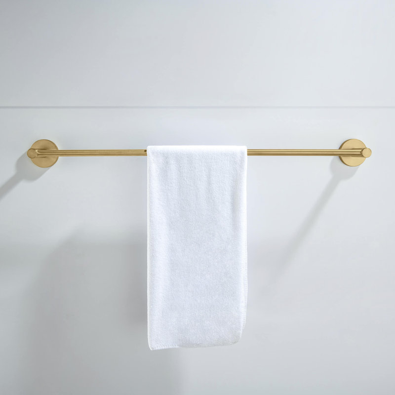 24" Wall Mounted Towel Bar, 2.13" H x 24" W x 2.88" D, Brushed Brass