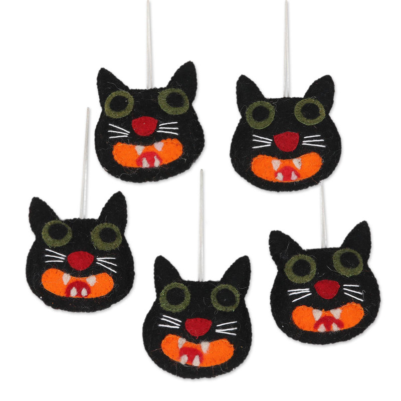 Ornement feutre en laine Cats