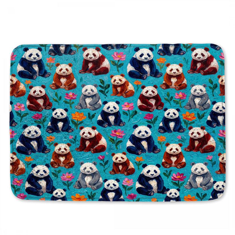 Tapis de bain Pandas, 34in W x 21in L