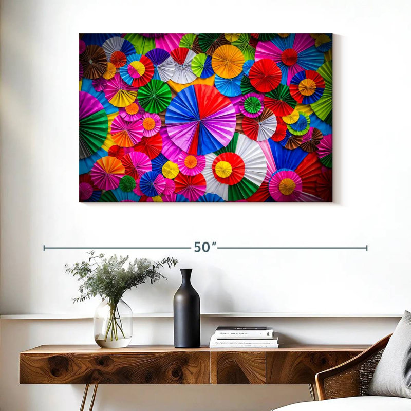 Fleurs d'origami, H 26 po x l 39 po