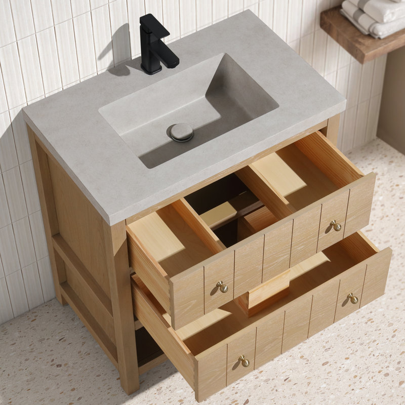 Meuble-lavabo Monica 30 po, chêne gris