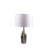 19" Dodecahedron Solid Crystal Prism Table Lamp in Chrome Silver