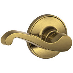 LaSalle Lever Keyed Entry Lock, Antique Brass, Left, Keyed