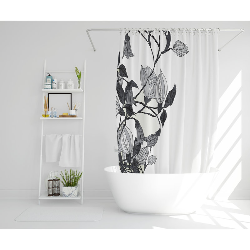 Caren Polyester Shower Curtain Set, 168cm H x 168cm W
