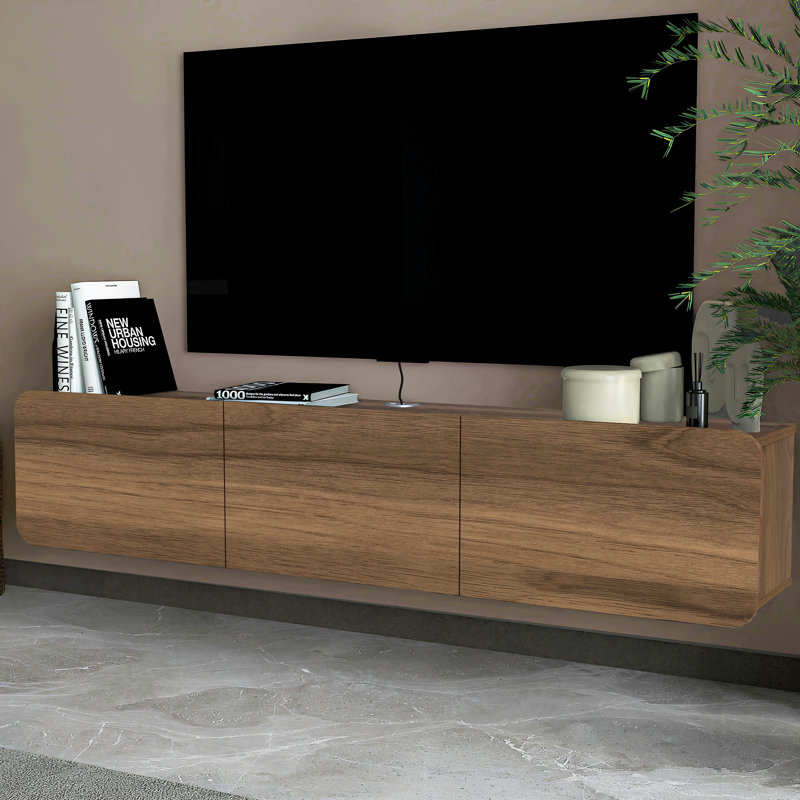 Bertice TV Stand for TVs up to 78", Walnut