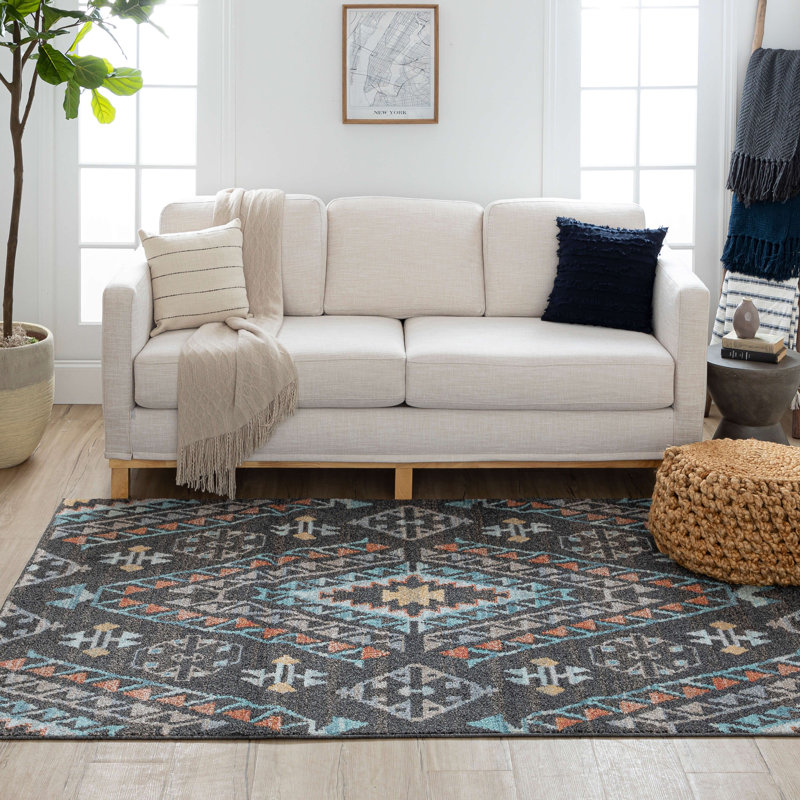 Bungalow Rose Southwestern Ornamental Medallion Area Rug, Rectangle 3'3" x 5'