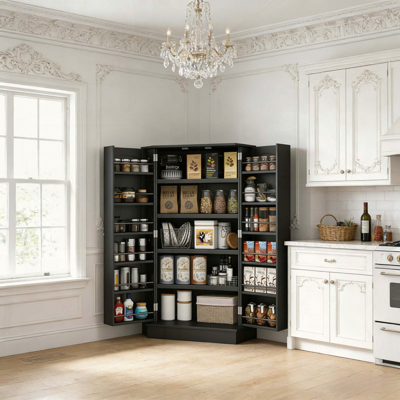 Kitchen Cabinet with Spice Racks