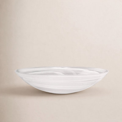 Alabaster Artisanal Glass Serving Bowl
