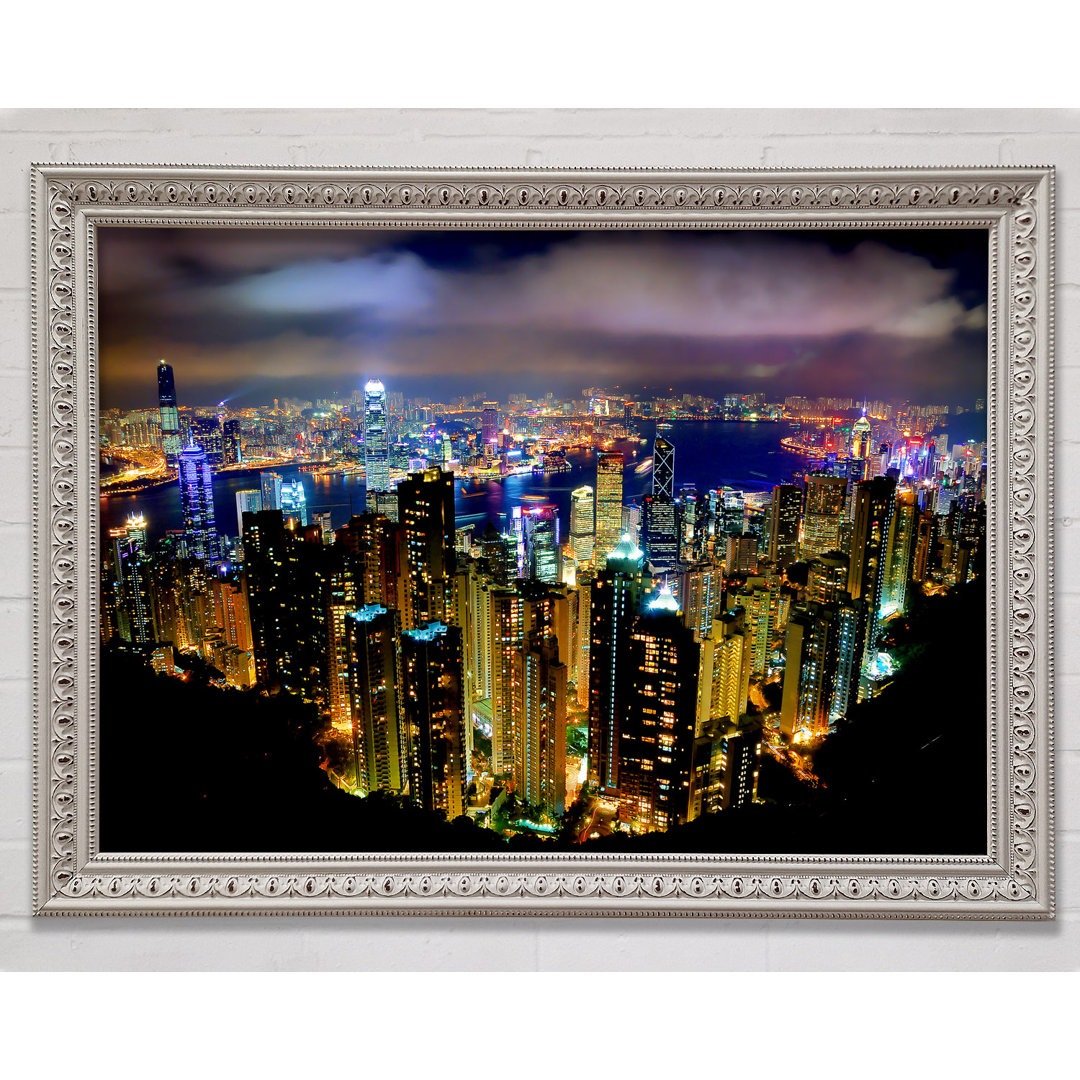 Hong Kong Night Light - Einzelne Bilderrahmen Kunstdrucke