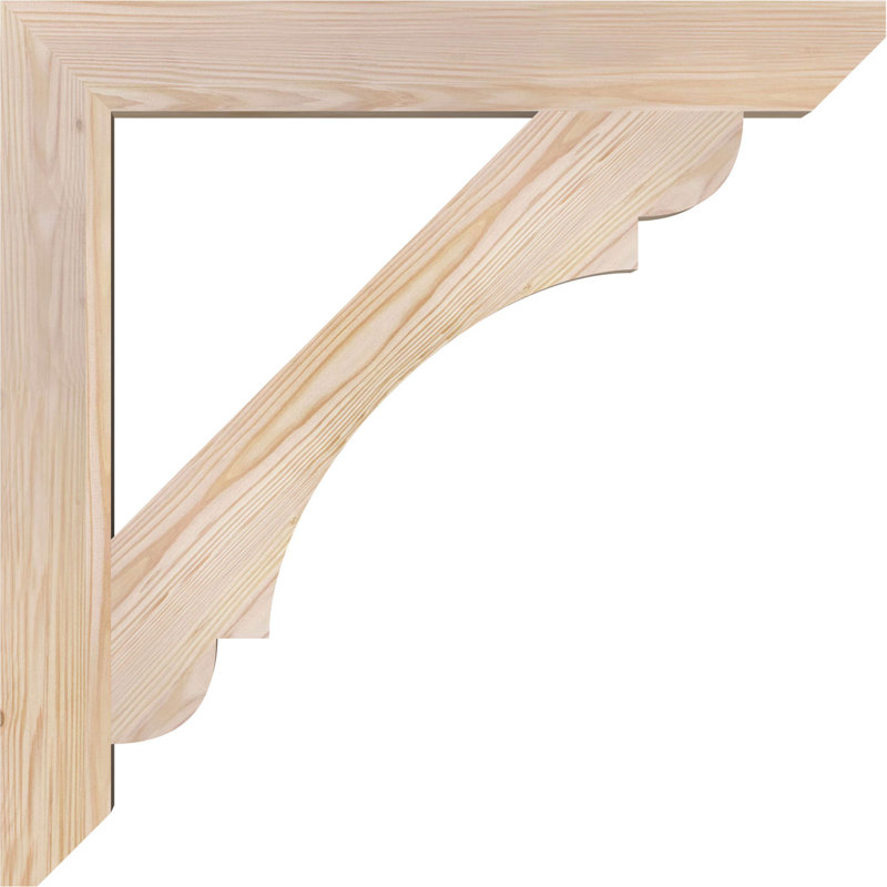 Support en bois / corbeau, Douglas (lisse), 28"H x 3.5"W x 28"D