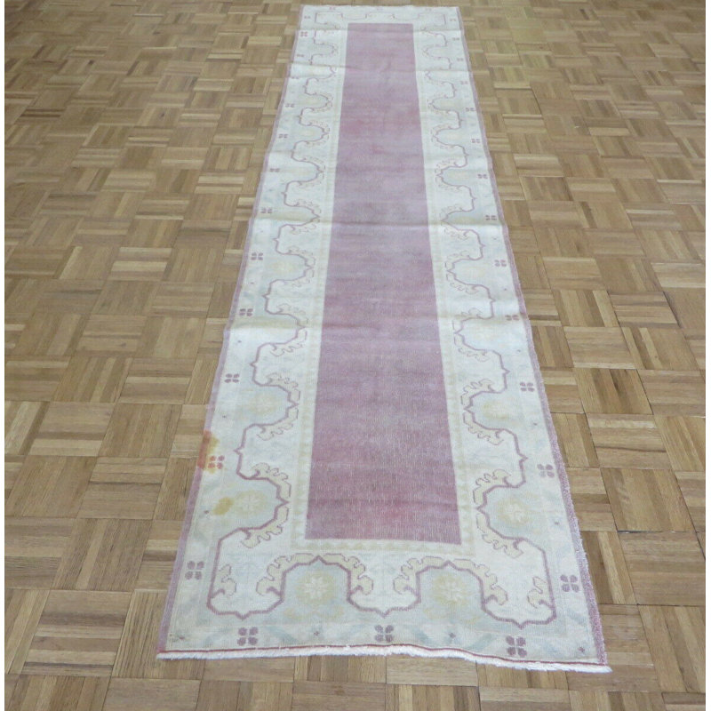 Tapis de zone en laine de couloir 2 pi 7 po x 10 pi 8 po one-of-kind-noué la mauve Thelen